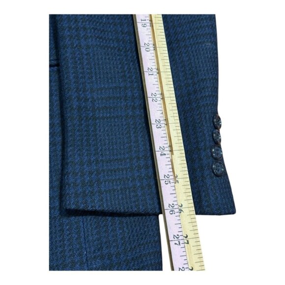 Vintage Perry Ellis Portfolio Blazer Mens 44 Wool Plaid Sport Coat Made In USA - Picture 4 of 11